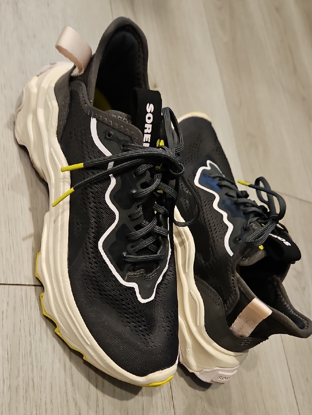 Sorel Black Sneakers with Yellow Accents